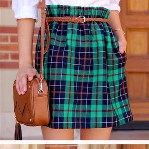 J Crew green plaid skirt